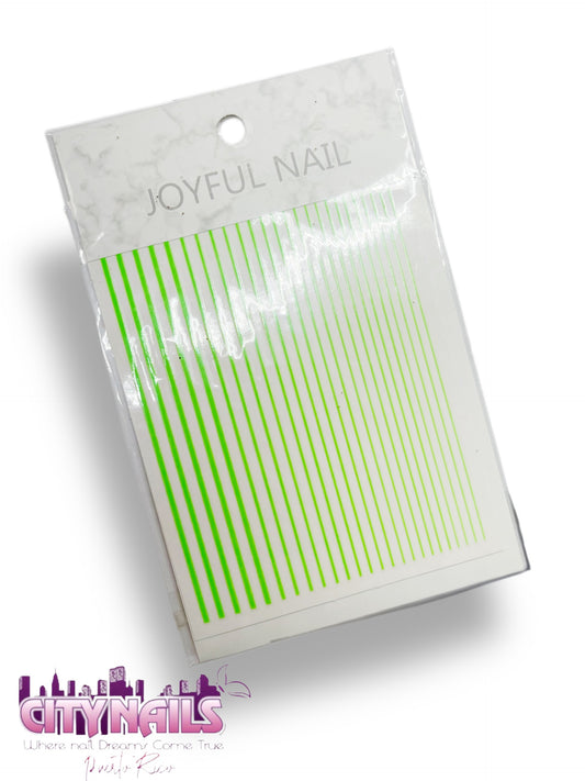 Joyful Nail Stickers: Green Lines