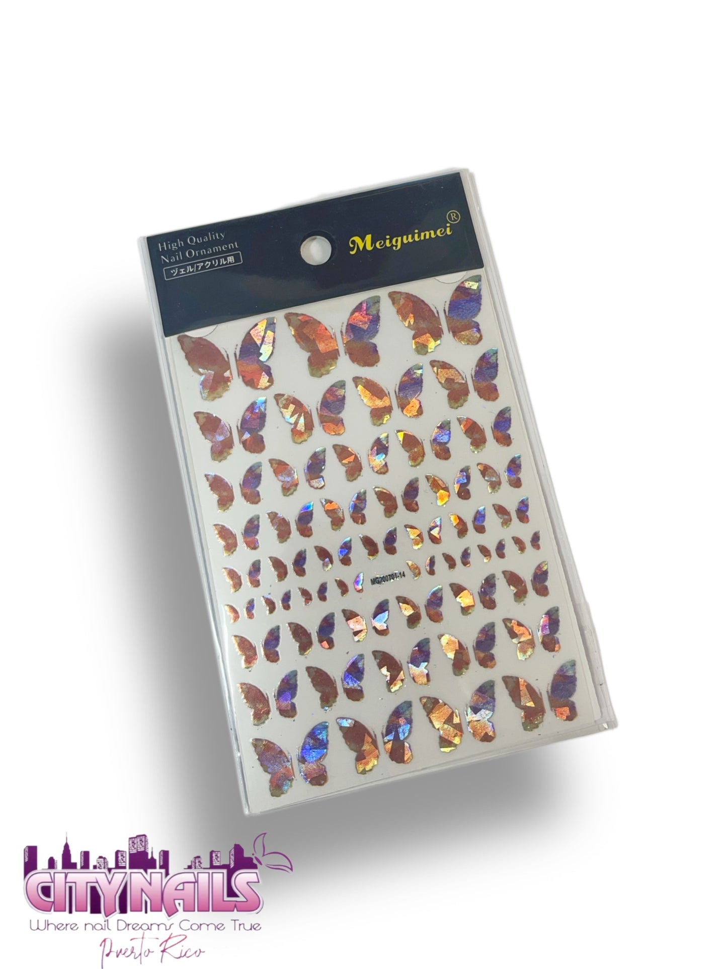 Orange & Purple Holographic Butterflies Stickers